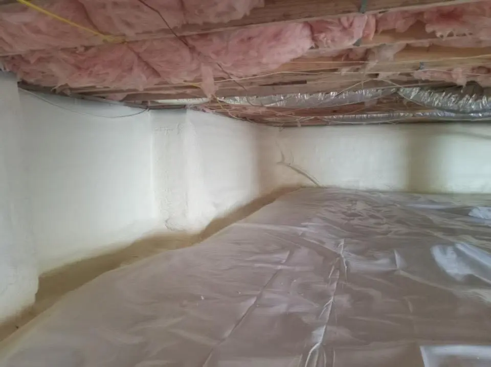 Crawl space encapsulation with closed-cell spray foam for Spray Foam Roofing in Evans